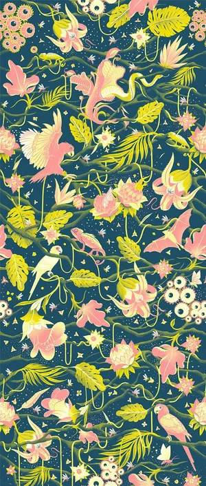 手绘黄色树叶壁纸免抠