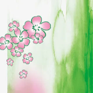 文艺小清新春天桃花素材免抠