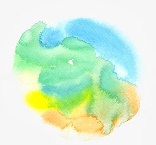 色彩渐变清新墨迹图案免抠