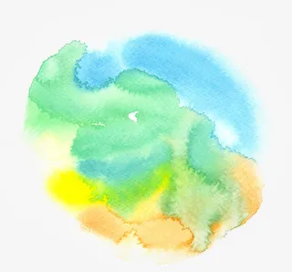 色彩渐变清新墨迹图案免抠