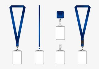 矢量蓝绳工作证免抠