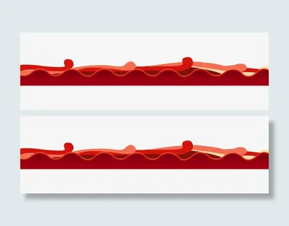 红色喜庆波浪分割线免抠