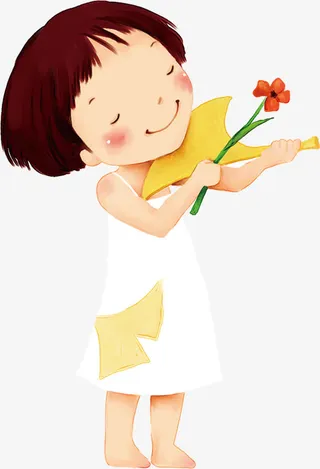 手绘小女孩免抠