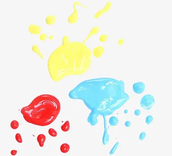 彩色水粉颜料免抠