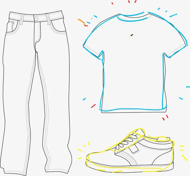 服装线稿图矢量素材免抠