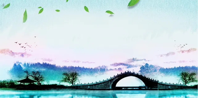 最美杭州海报背景模板高清