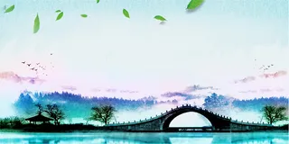 最美杭州海报背景模板高清