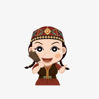 拿着羊肉串的新疆姑娘免抠 拿着羊肉串的新疆姑娘免抠