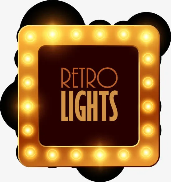 方形霓虹灯牌子矢量图免抠