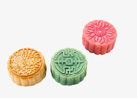 彩色冰皮月饼免抠