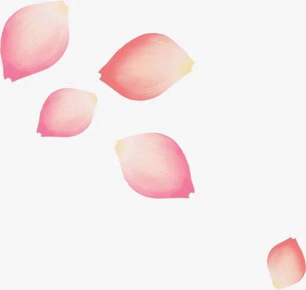 粉色淡雅手绘花瓣免抠