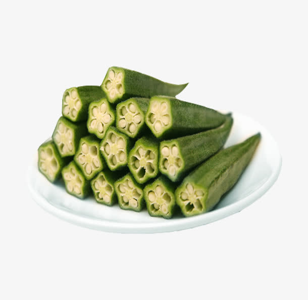 产品实物秋葵干一盘免抠