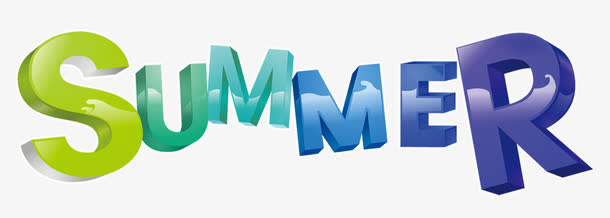 唯美精美夏日英语字母summe免抠