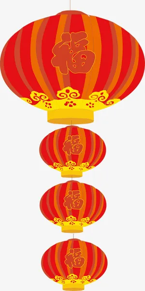 手绘红色灯笼图片免抠