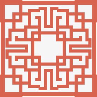 红色门窗剪纸图免抠