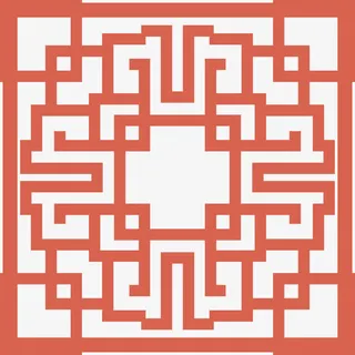 红色门窗剪纸图免抠