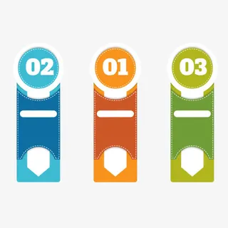 三个矩形图表信息图案免抠