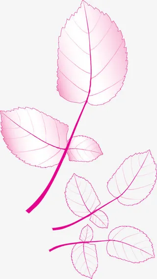 卡通粉色树叶七夕情人节免抠
