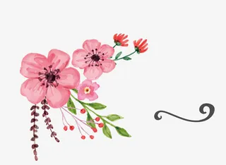 手绘小清新桃花免抠