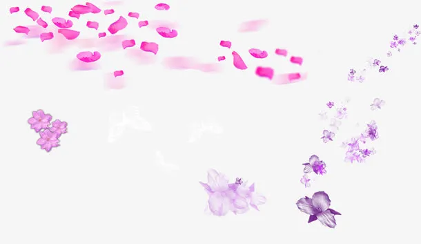 紫色清新花瓣漂浮素材免抠