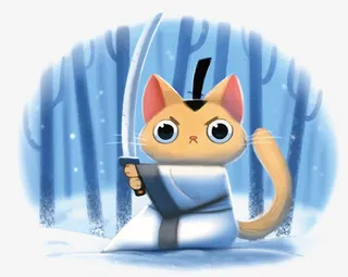 矢量武士猫免抠
