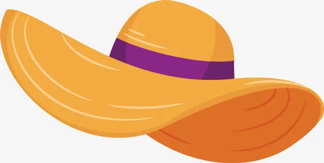 黄色的遮阳帽免抠