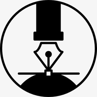 书法笔尖圆形背景图标