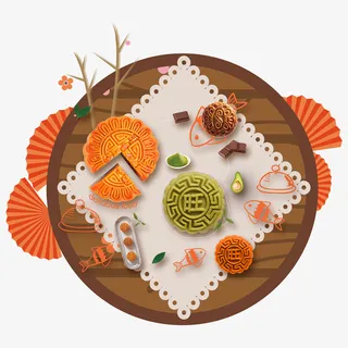 喜迎中秋佳节月饼美味免抠 喜迎中秋佳节月饼美味免抠