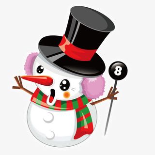 带魔术帽的雪人免抠