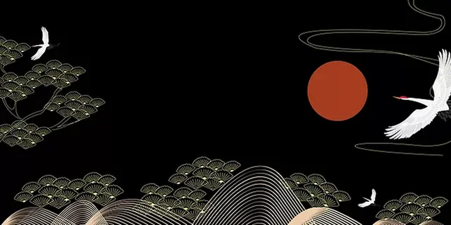 国风国潮中国风仙鹤背景高清