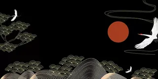 国风国潮中国风仙鹤背景高清