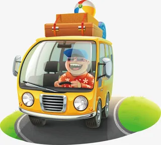 卡通自驾游免抠