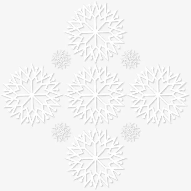 白色美丽雪花免抠