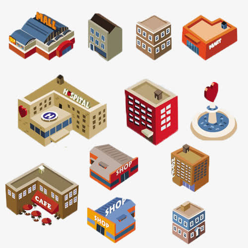 房地产素材卡通房子免抠