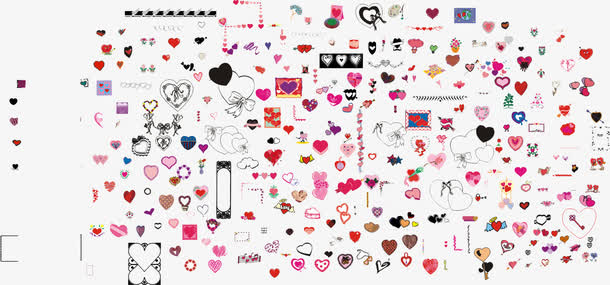 各类桃心矢量免抠