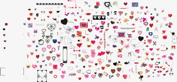 各类桃心矢量免抠