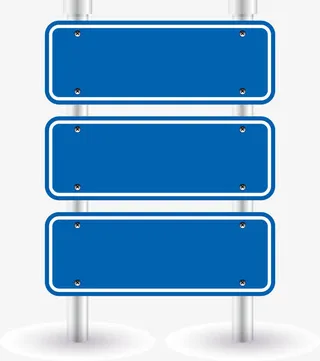 蓝色标志元素免抠