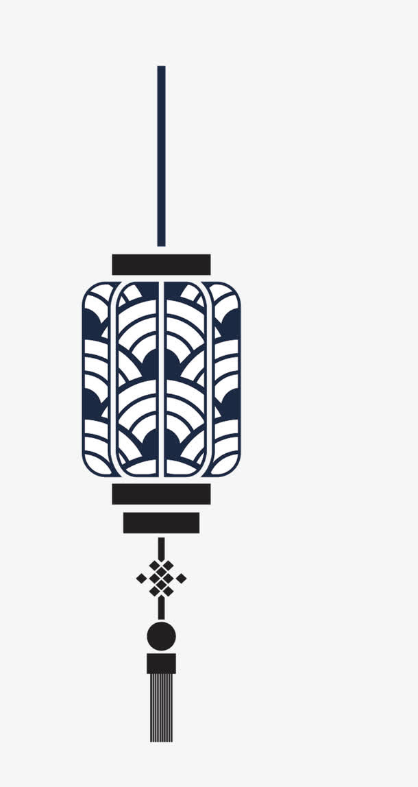 手绘花纹灯笼免抠