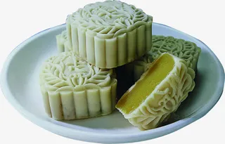 绿色冰皮月饼中秋素材免抠