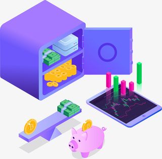 2.5D立体金融理财投资证券插画免抠手绘/卡通卡通元素