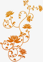 中秋节黄色渐变花朵免抠