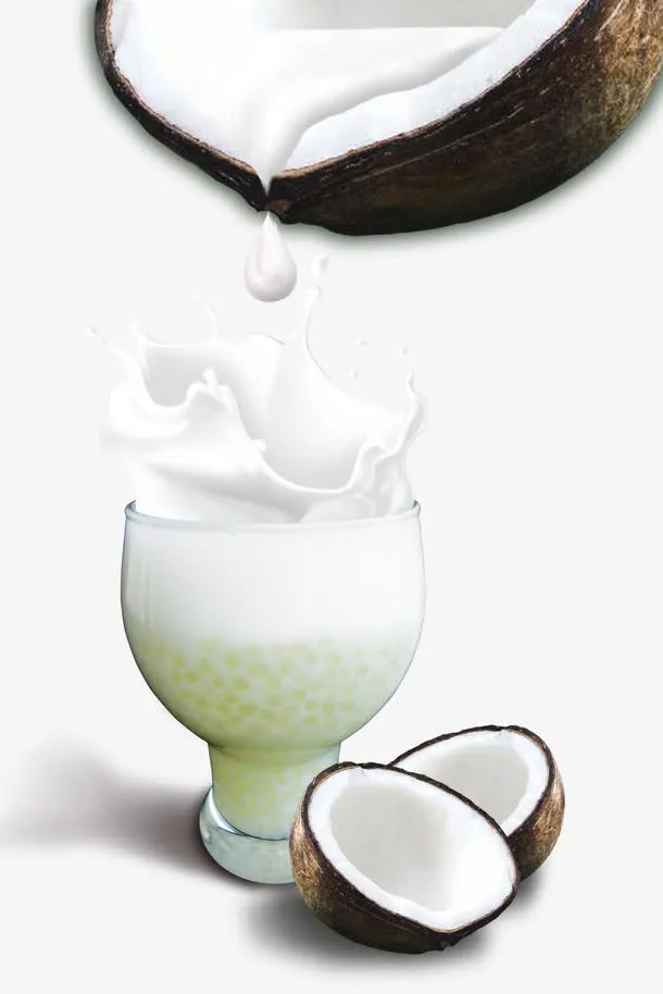 椰子果茶奶茶饮品免抠