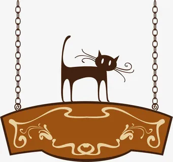 吊牌 咖啡店 猫咪免抠