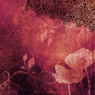 红色背景与花朵