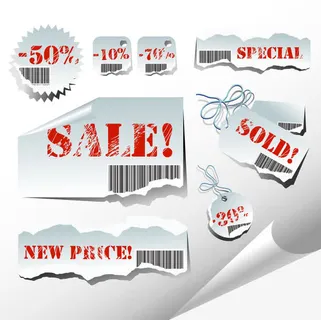 撕纸促销折扣标签免抠