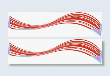 红色手绘线条服饰装饰免抠