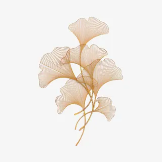 墙面背景银杏叶免抠