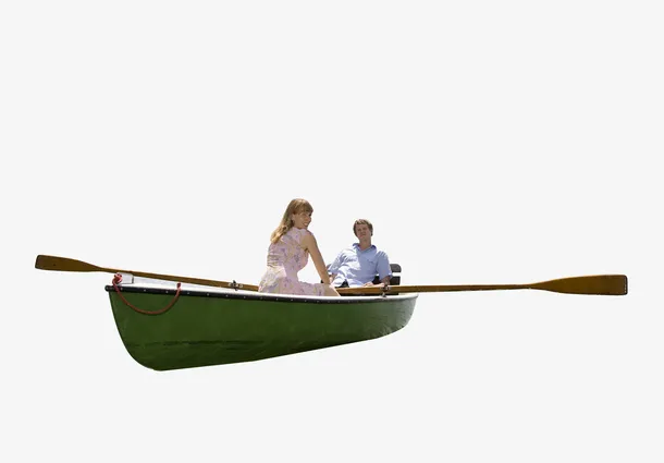 两个人划船免抠