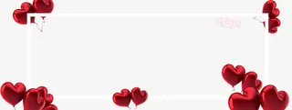 红色浪漫爱心球边框PNG免抠