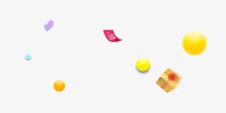 卡通圆球礼物优惠券免抠